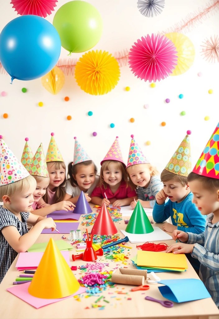 14 Fun Carnival Craft Ideas for Kids That Will Make Your Party Unforgettable! - 6. Carnival-Themed Party Hats