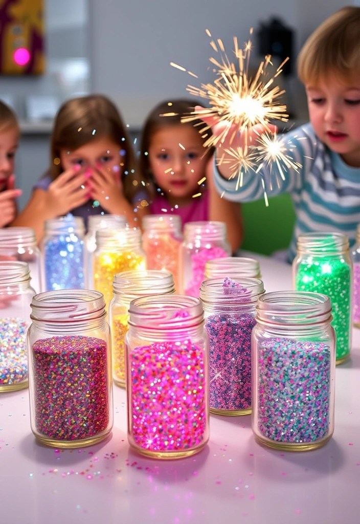 14 Fun Carnival Craft Ideas for Kids That Will Make Your Party Unforgettable! - 8. DIY Glitter Jars