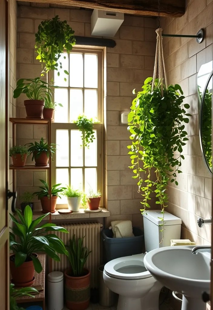 15 Cozy Rustic Bathroom Ideas That'll Make You Want to Stay Forever (Especially #3!) - 11. Greenery and Nature