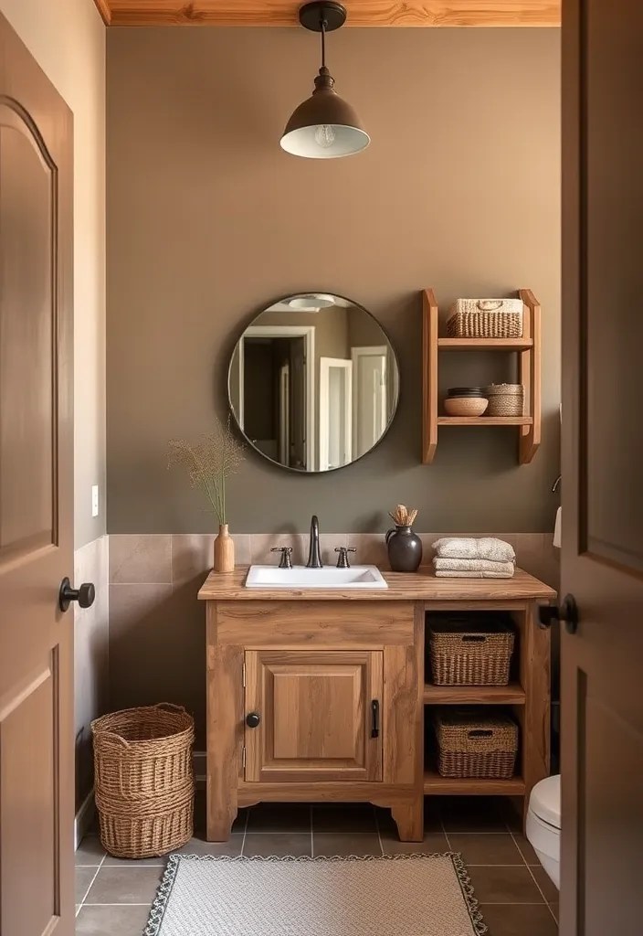 15 Cozy Rustic Bathroom Ideas That'll Make You Want to Stay Forever (Especially #3!) - 5. Earthy Color Palette