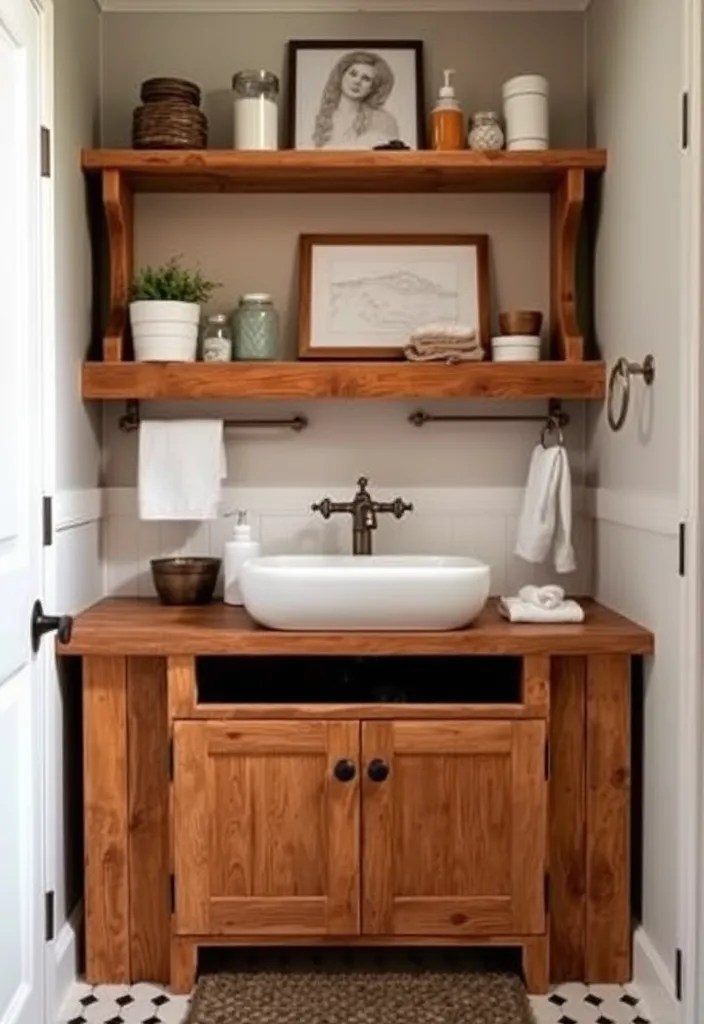 15 Cozy Rustic Bathroom Ideas That'll Make You Want to Stay Forever (Especially #3!) - 6. Farmhouse Sink