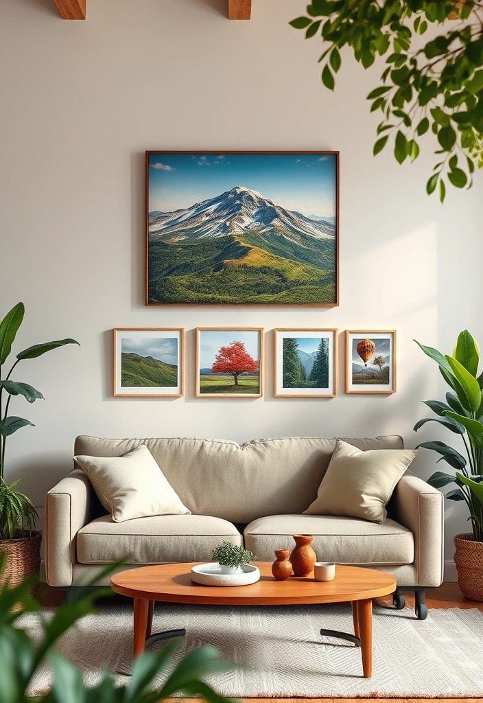 16 Wall Art Ideas That Will Compliment Your Sofa and Transform Your Living Room! - 10. Nature Photography