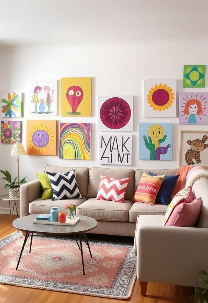 16 Wall Art Ideas That Will Compliment Your Sofa and Transform Your Living Room! - 12. Crafty DIY Art Projects