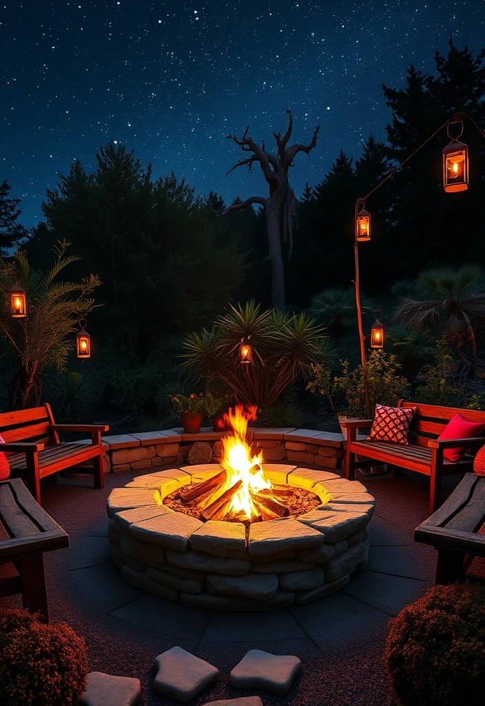 17 Enchanting Fire Pit Designs for Patios and Decks That Will Steal Your Heart! - 1. Rustic Stone Fire Pit
