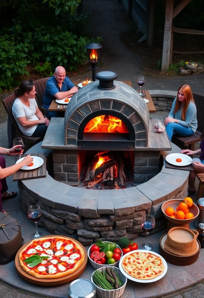 17 Enchanting Fire Pit Designs for Patios and Decks That Will Steal Your Heart! - 14. Fire Pit with Pizza Oven