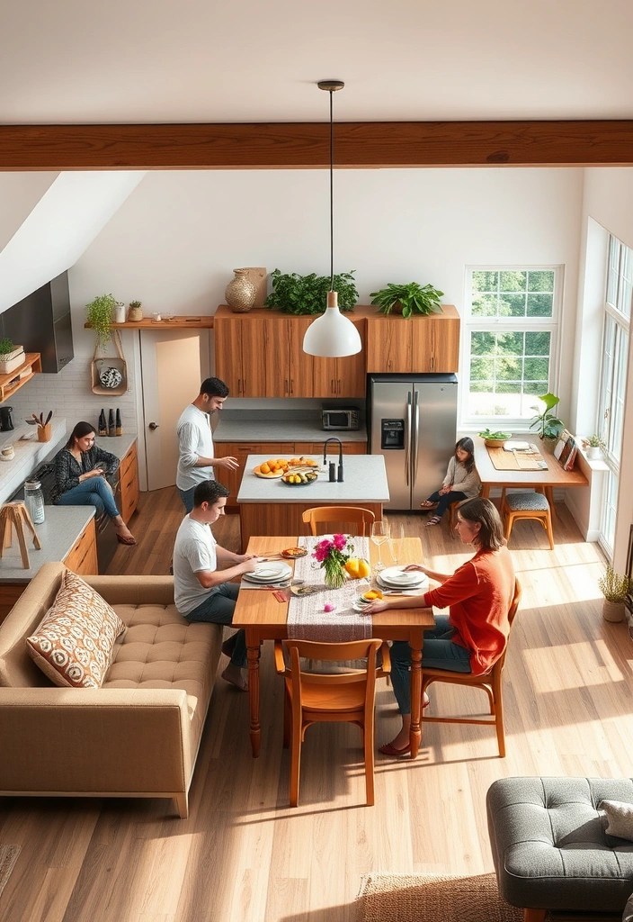 20 Trending Open-Concept Kitchen Layouts Perfect for Family Gatherings! - 12. Family-Friendly Functional Zones