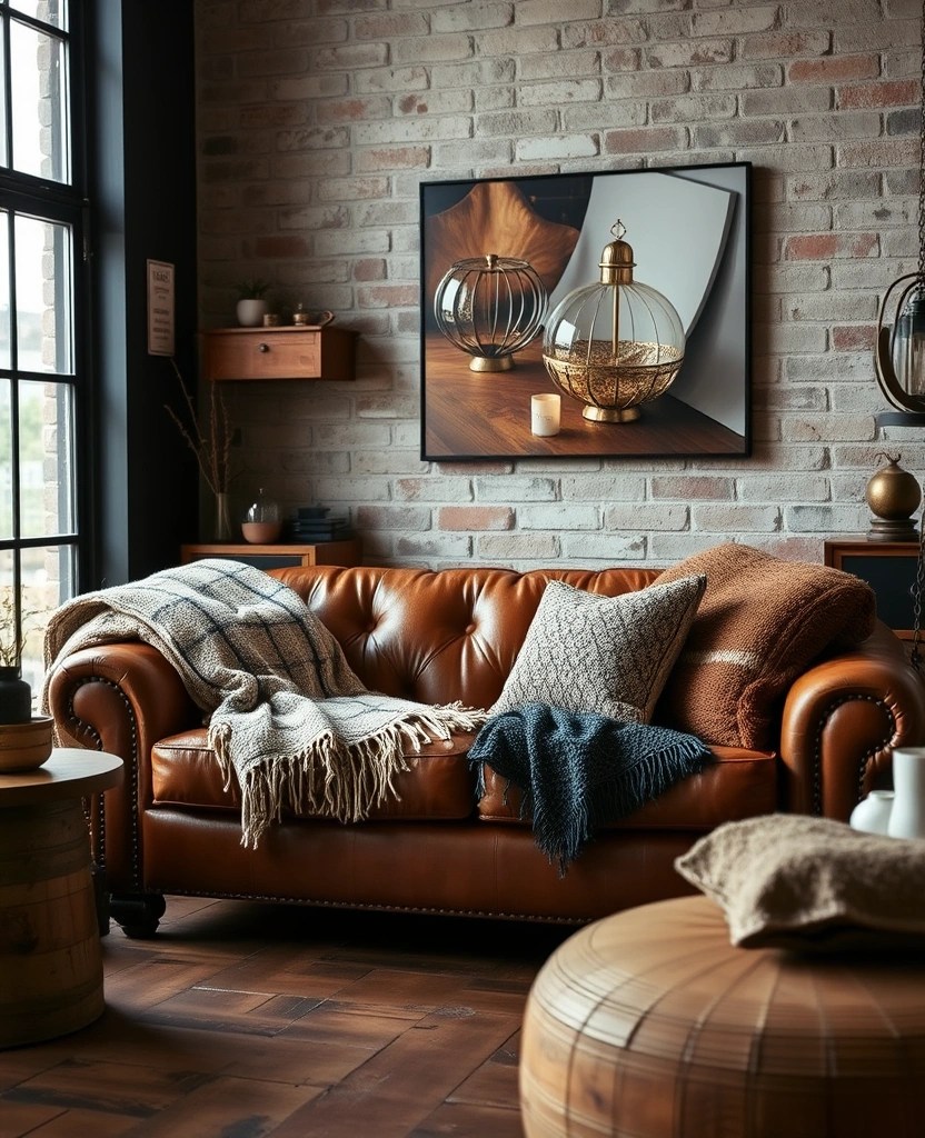 10 Industrial Chic Living Room Ideas That'll Make You Want to Redecorate Immediately! - 7. Layered Textures
