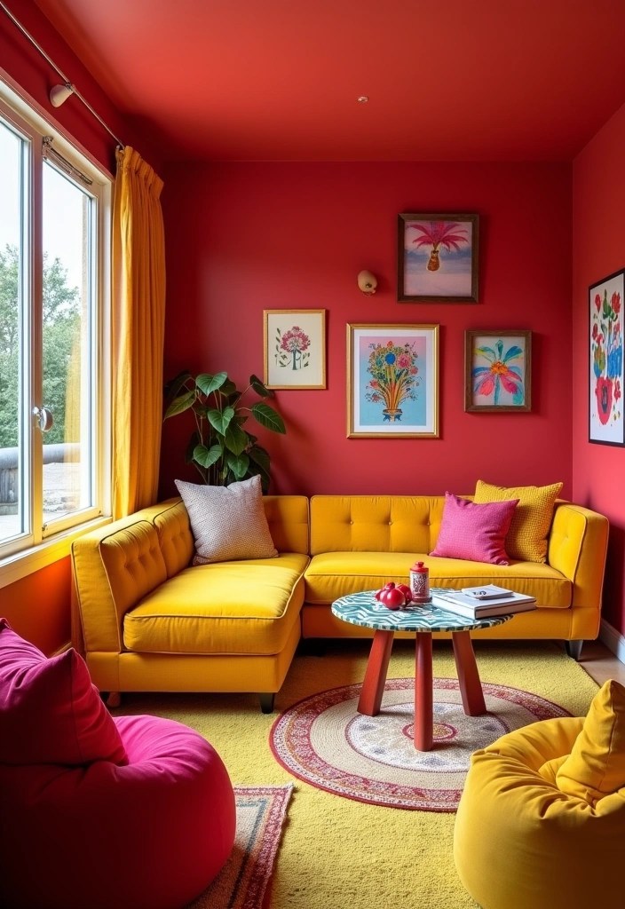 13 Stunning Cherry Color Schemes You Need in Your Life (Your Walls Will Thank You!) - 6. Cherry and Mustard Yellow Playfulness