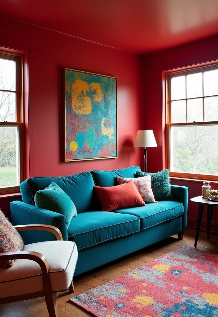 13 Stunning Cherry Color Schemes You Need in Your Life (Your Walls Will Thank You!) - 7. Cherry and Teal Fusion