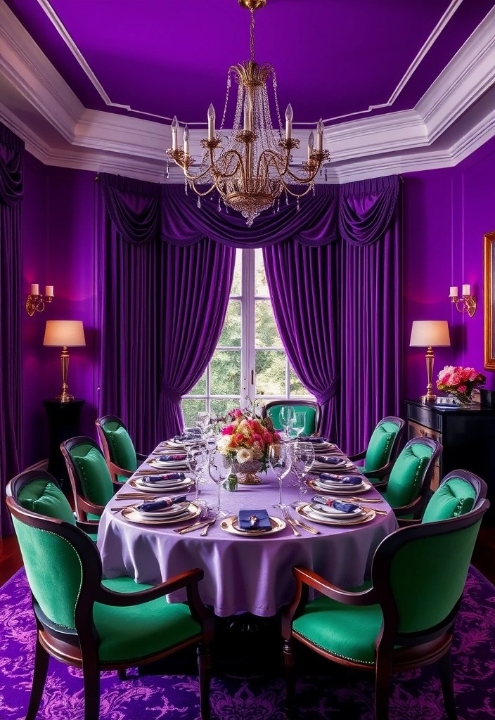 14 Seasonal Color Palettes That Will Make Your Home Pop Like Never Before (#7 Will Wow You!) - 7. Vibrant Jewel Tones: Rich Purples and Emerald Greens