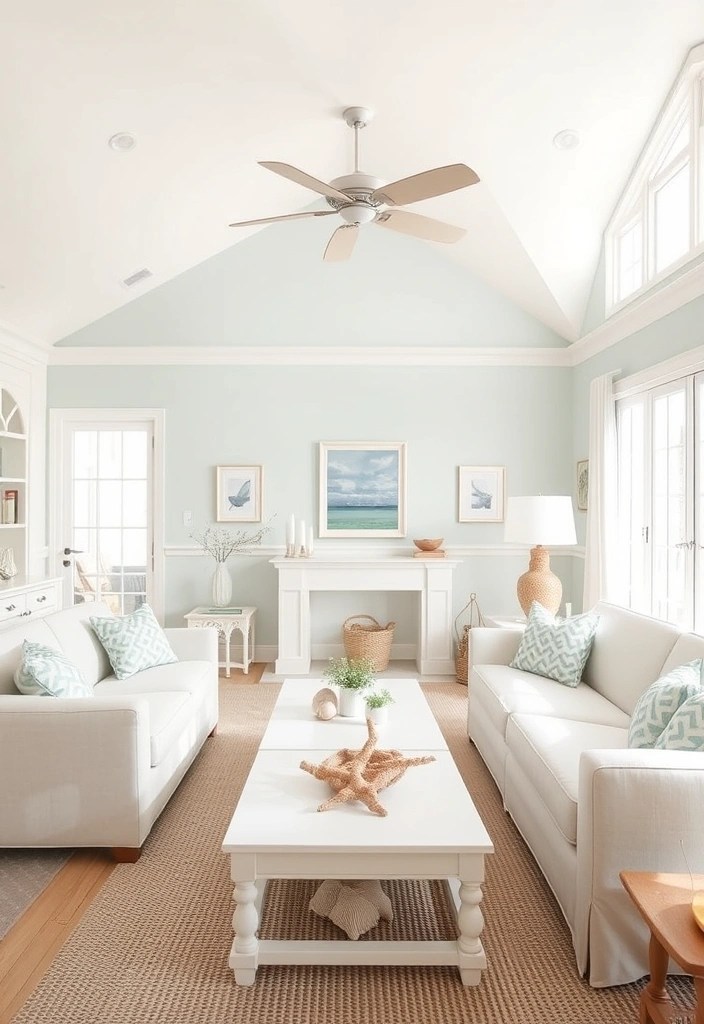 16 Coastal Color Schemes That Will Transform Your Home into a Serene Seaside Retreat! - 8. Beachcomber's Paradise: Muted Pastels and White