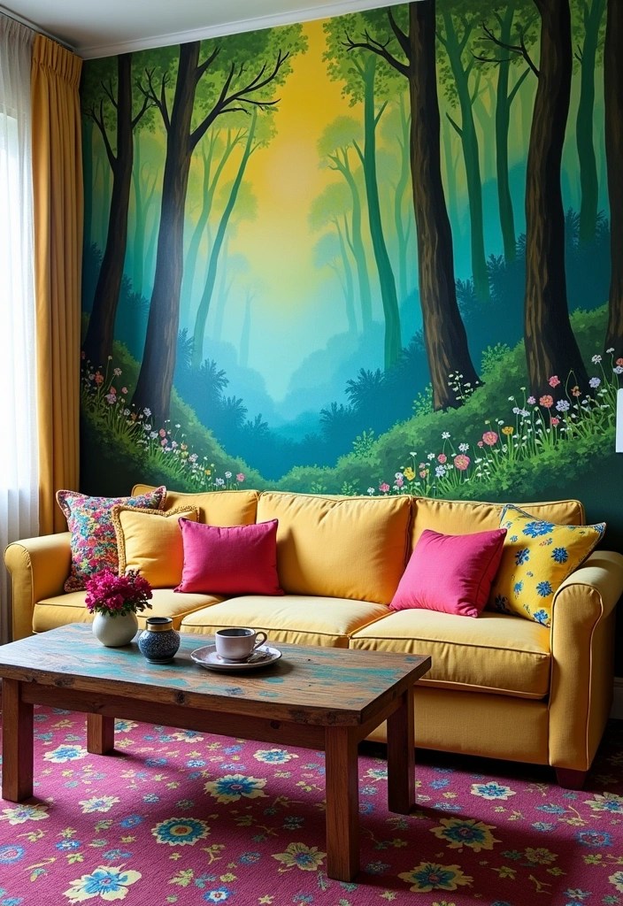 18 Eco-Friendly Wallpaper Options That Are Gorgeous and Good for the Planet! - 4. Hand-Painted Murals
