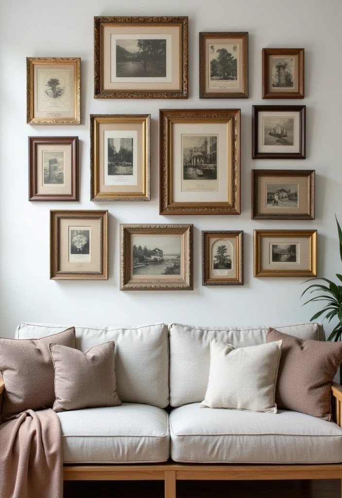 19 Amazing Home Transformations with Flea Market Finds (You Have to See #4!) - 10. Vintage Frame Gallery Wall