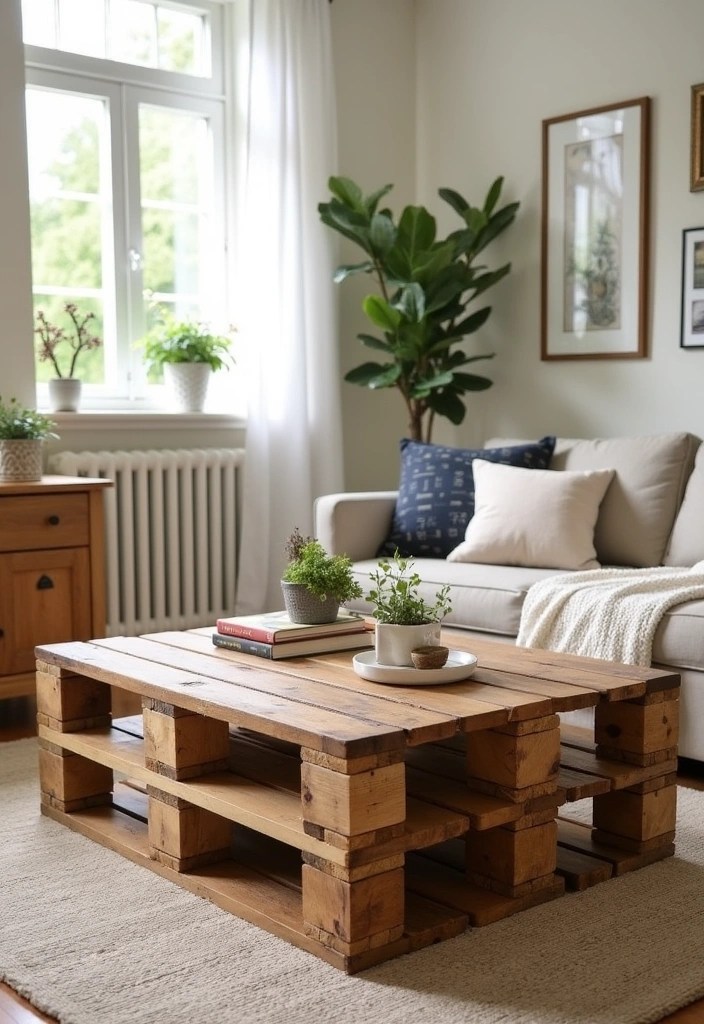 19 Amazing Home Transformations with Flea Market Finds (You Have to See #4!) - 11. Repurposed Wood Pallet Coffee Table
