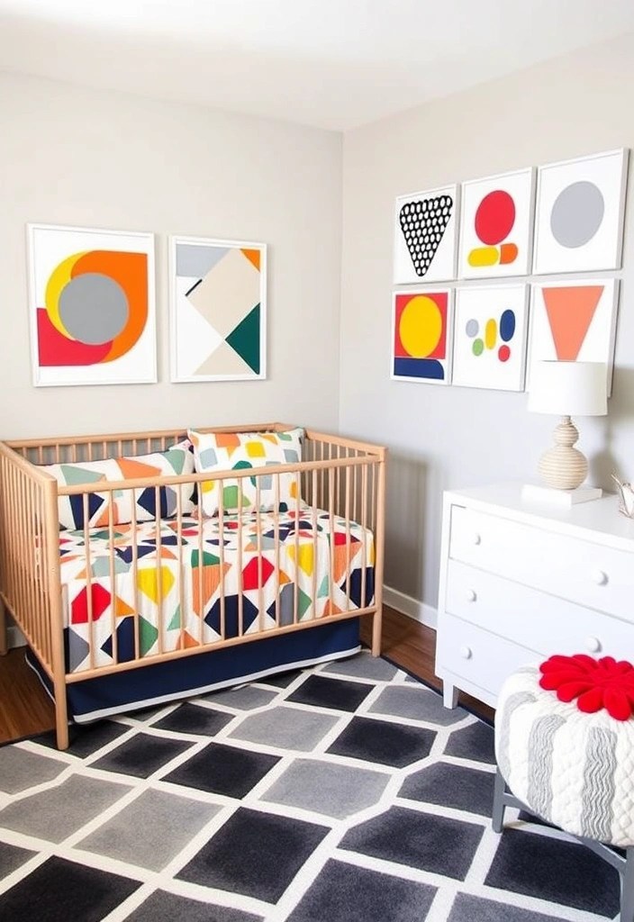 20 Adorable Nursery Decor Ideas That'll Make You Say 'I Wish I Had This as a Kid!' - 8. Playful Geometric Patterns