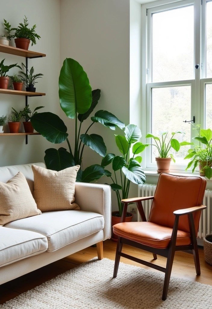 20 Midcentury Modern Living Room Ideas That'll Make You Say 'Wow!' - 8. Indoor Plants