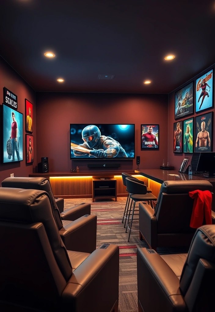 Transform Your Basement: 15 Inspiring Ideas for Living Areas, Entertainment Rooms, and Guest Bedrooms! - 2. Vibrant Entertainment Room