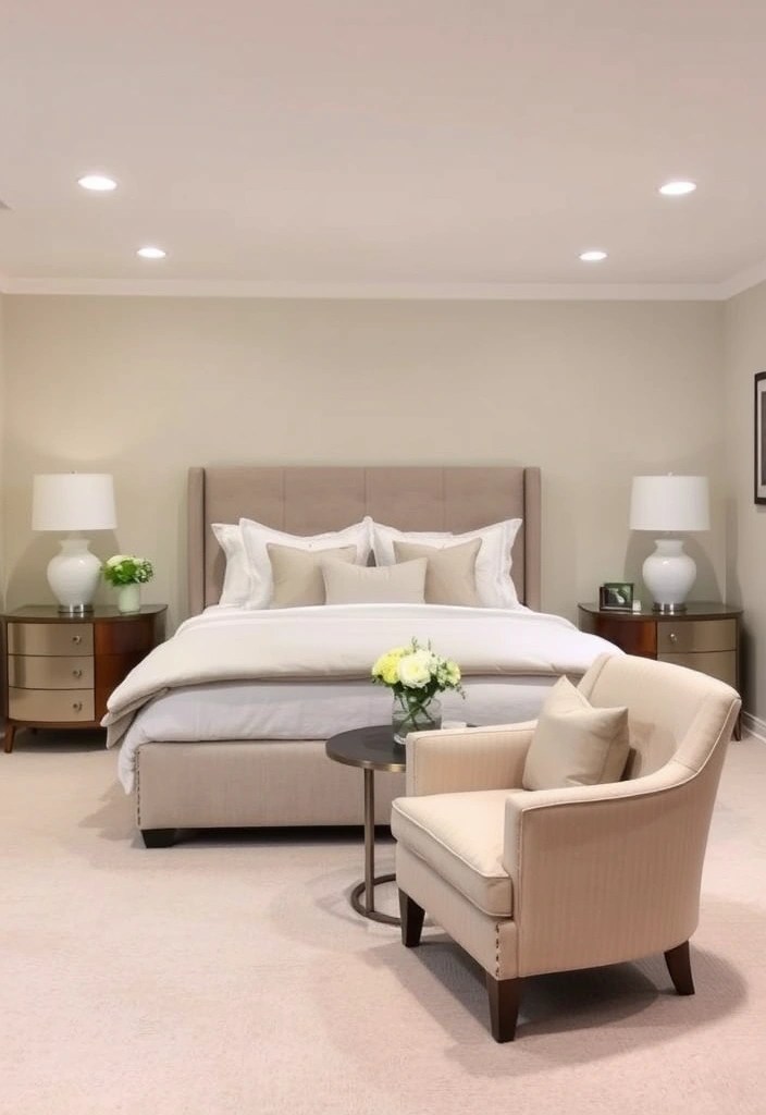 Transform Your Basement: 15 Inspiring Ideas for Living Areas, Entertainment Rooms, and Guest Bedrooms! - 3. Serene Guest Bedroom