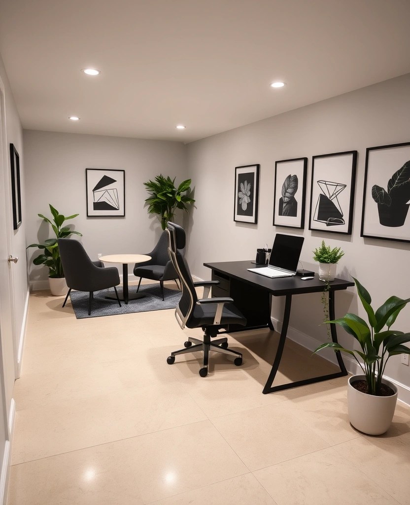 Transform Your Basement: 15 Inspiring Ideas for Living Areas, Entertainment Rooms, and Guest Bedrooms! - 4. Home Office Retreat