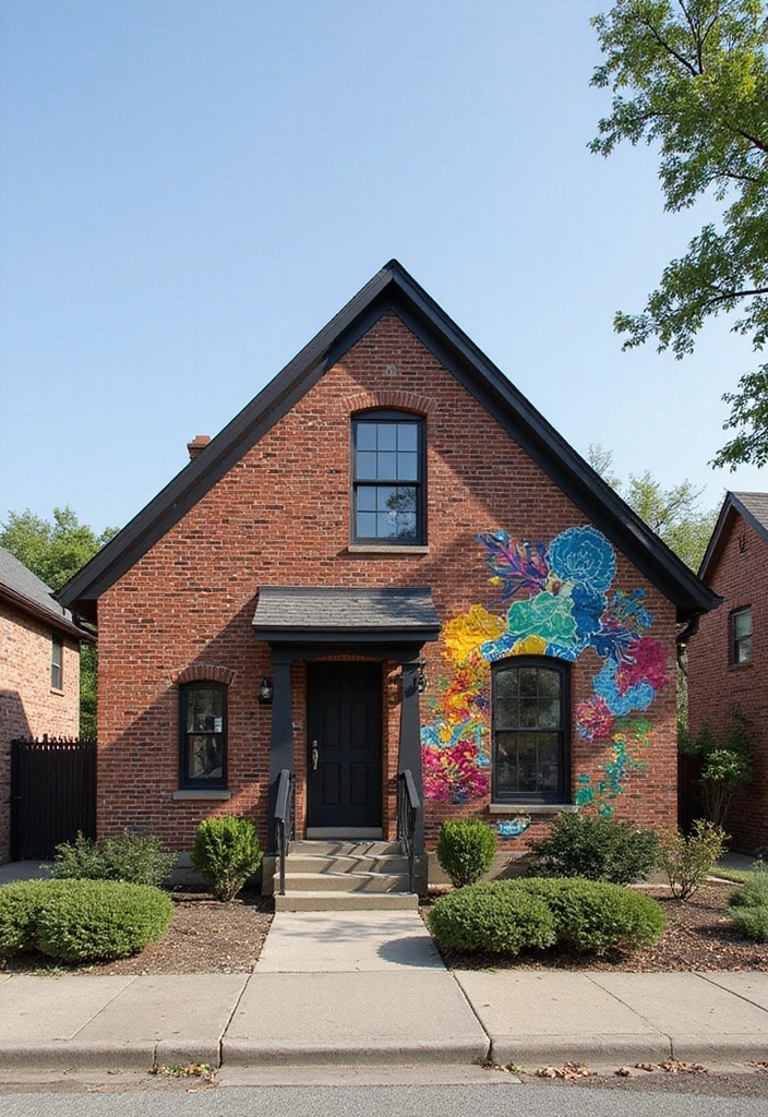 14 Stunning Brick Home Renovations That Will Inspire Your Next Project! - 7. Artistic Mural Accents