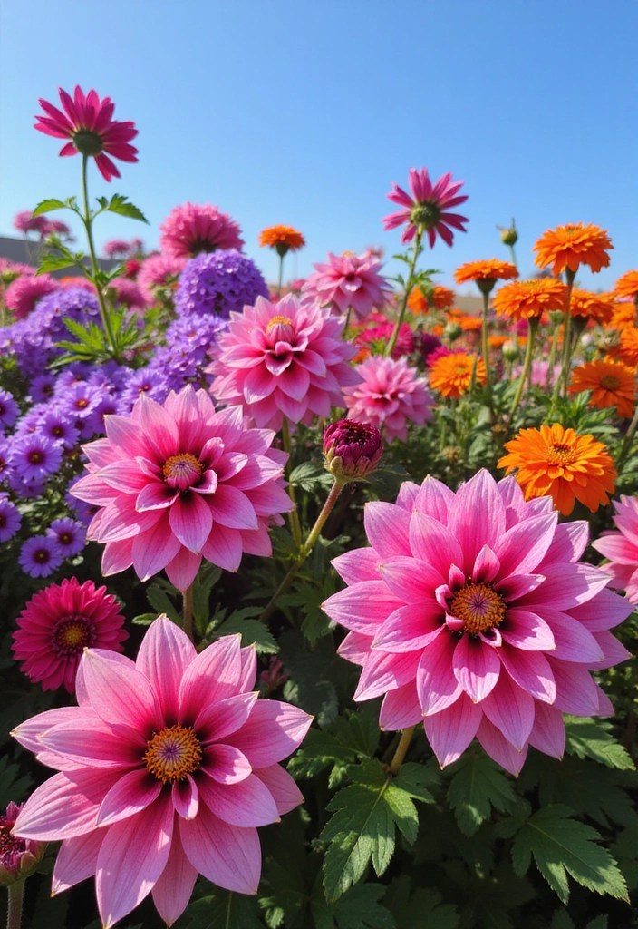 15 Colorful Flower Bed Designs That Will Transform Your Front House into a Floral Paradise! - 10. Bold and Bright