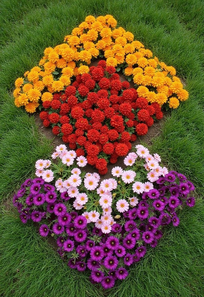 15 Colorful Flower Bed Designs That Will Transform Your Front House into a Floral Paradise! - 12. Artistic Arrangements