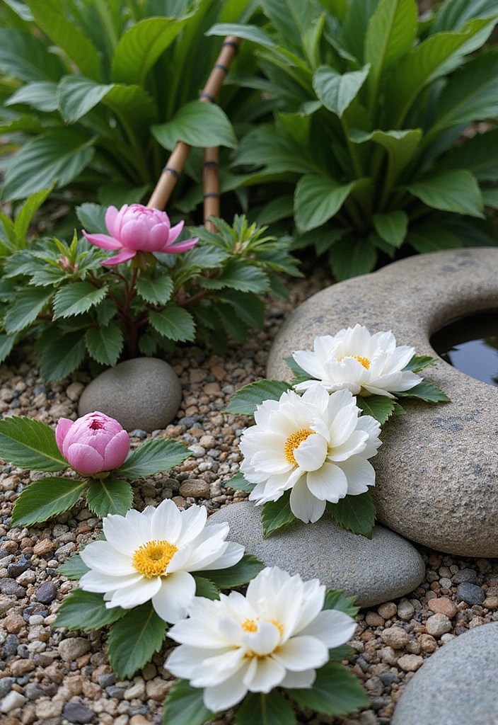 15 Colorful Flower Bed Designs That Will Transform Your Front House into a Floral Paradise! - 3. Zen Serenity