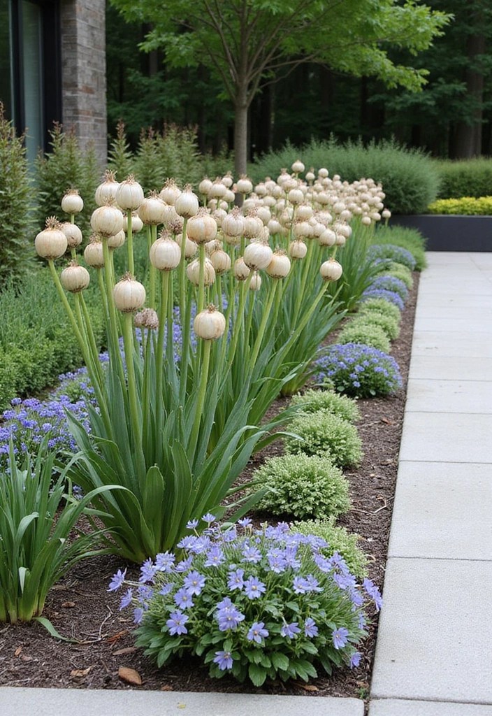 15 Colorful Flower Bed Designs That Will Transform Your Front House into a Floral Paradise! - 8. Modern Minimalism