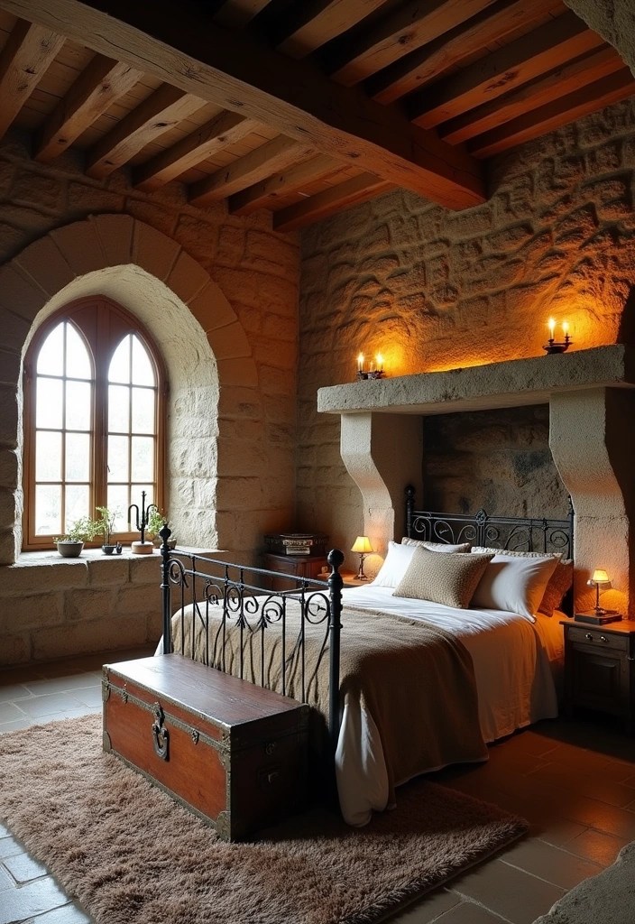 15 Dreamy Castlecore Bedrooms Straight Out of a Fairy Tale (You Won't Believe #7!) - 4. Cozy Castle Chamber