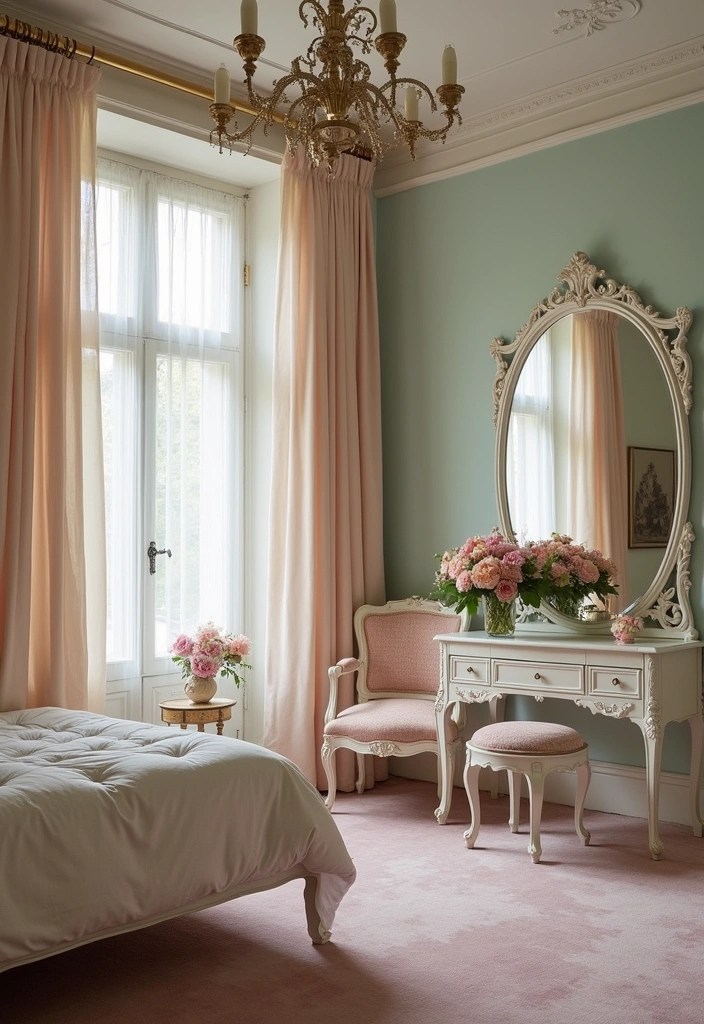 15 Dreamy Castlecore Bedrooms Straight Out of a Fairy Tale (You Won't Believe #7!) - 6. Vintage Parisian Charm