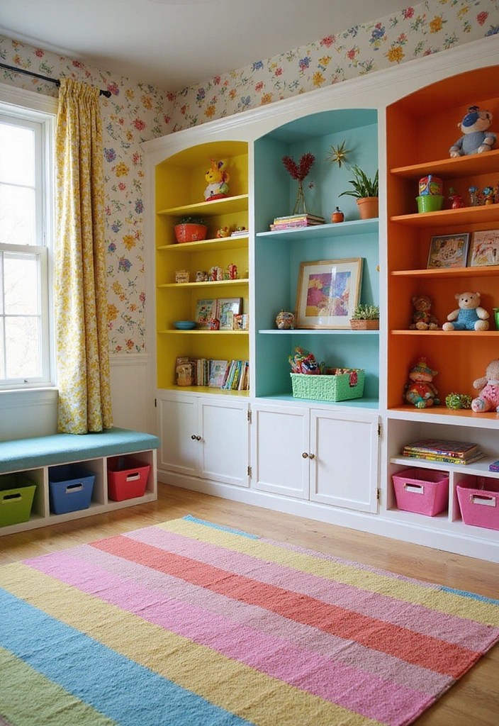 10 Budget-Friendly DIY Built-In Bookshelves That Look Totally Custom (You Can Do #3!) - 4. Colorful and Playful