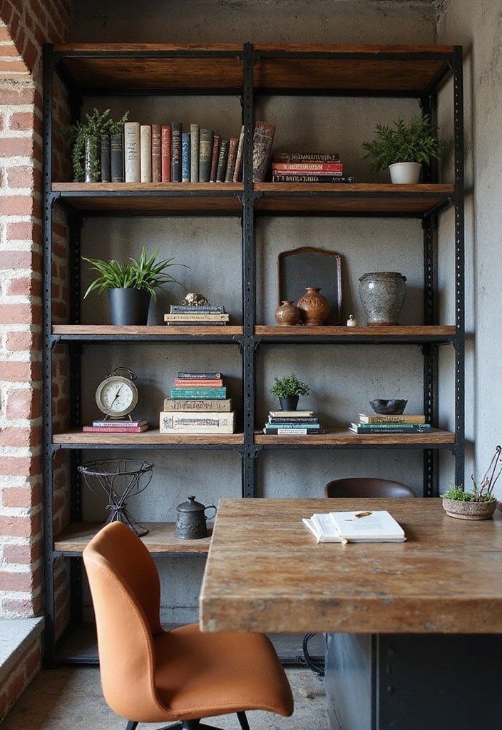 10 Budget-Friendly DIY Built-In Bookshelves That Look Totally Custom (You Can Do #3!) - 5. Industrial Chic Style