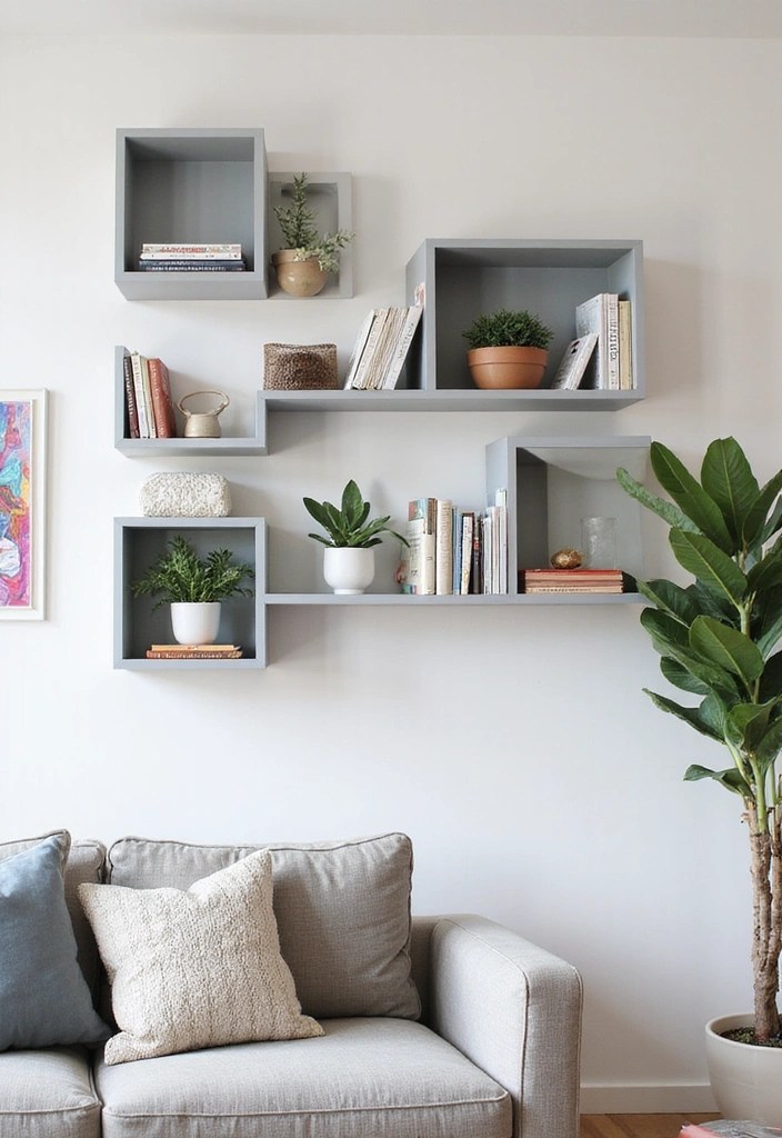 10 Budget-Friendly DIY Built-In Bookshelves That Look Totally Custom (You Can Do #3!) - 6. Floating Shelves for a Modern Twist