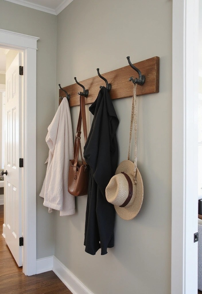 10 Clever Storage Hacks for Small Apartments You’ll Wish You Knew Sooner! - 5. Wall-Mounted Hooks: Hang It Up!