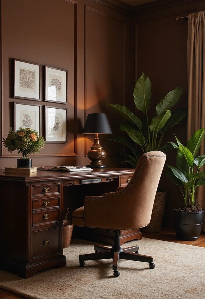 16 Warm Neutrals for Your Home Office That Boost Focus and Productivity (Tip #3 is a Game Changer!) - 14. Cocoa Brown: Deep and Rich