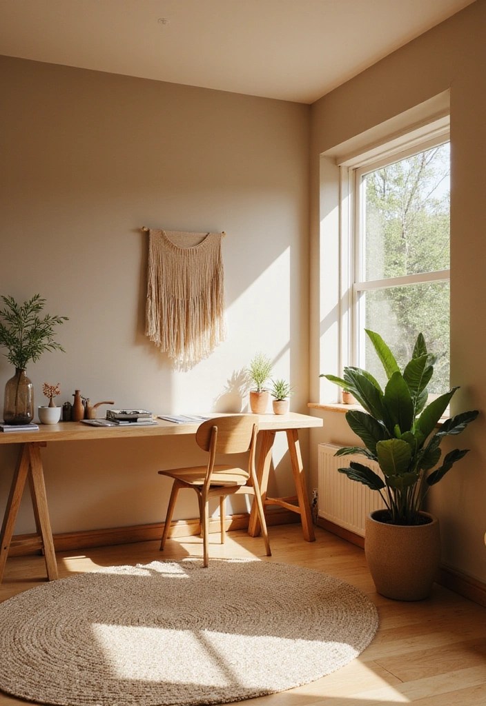 16 Warm Neutrals for Your Home Office That Boost Focus and Productivity (Tip #3 is a Game Changer!) - 5. Sandy Brown: The Nature Inspired