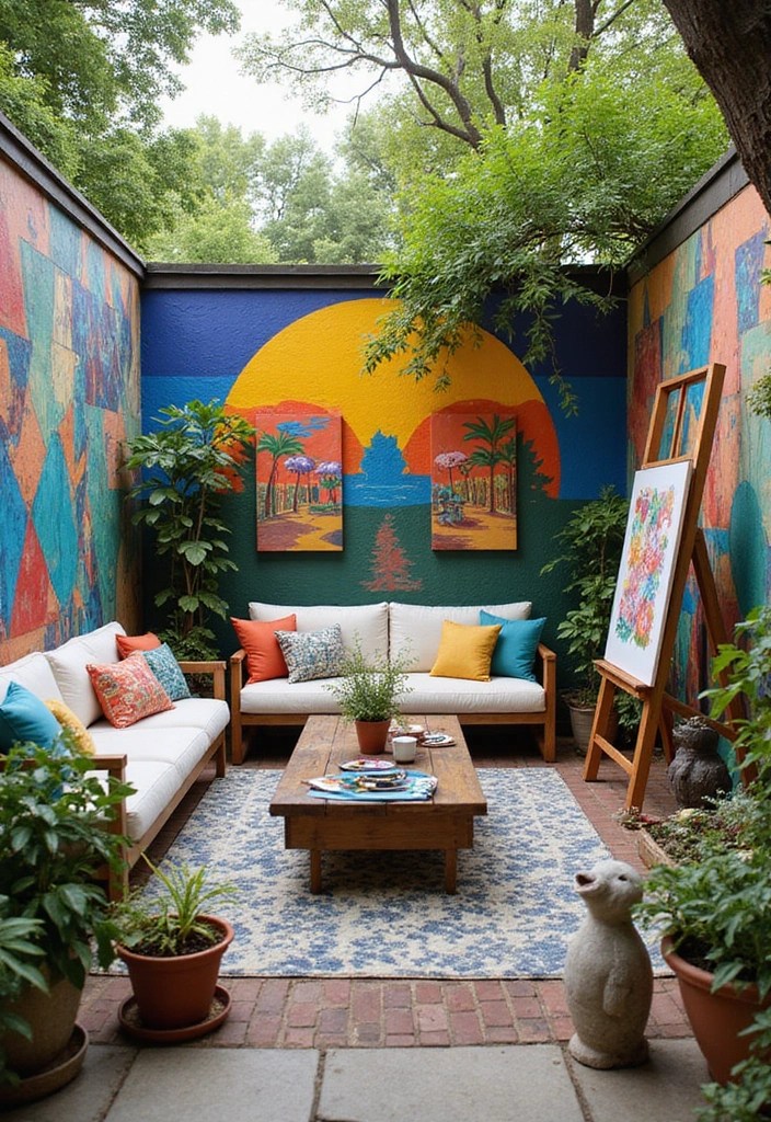 18 Backyard Transformations That'll Make You Say 'Why Did I Wait to Create a Cozy Outdoor Living Room?' - 13. Artistic Escape