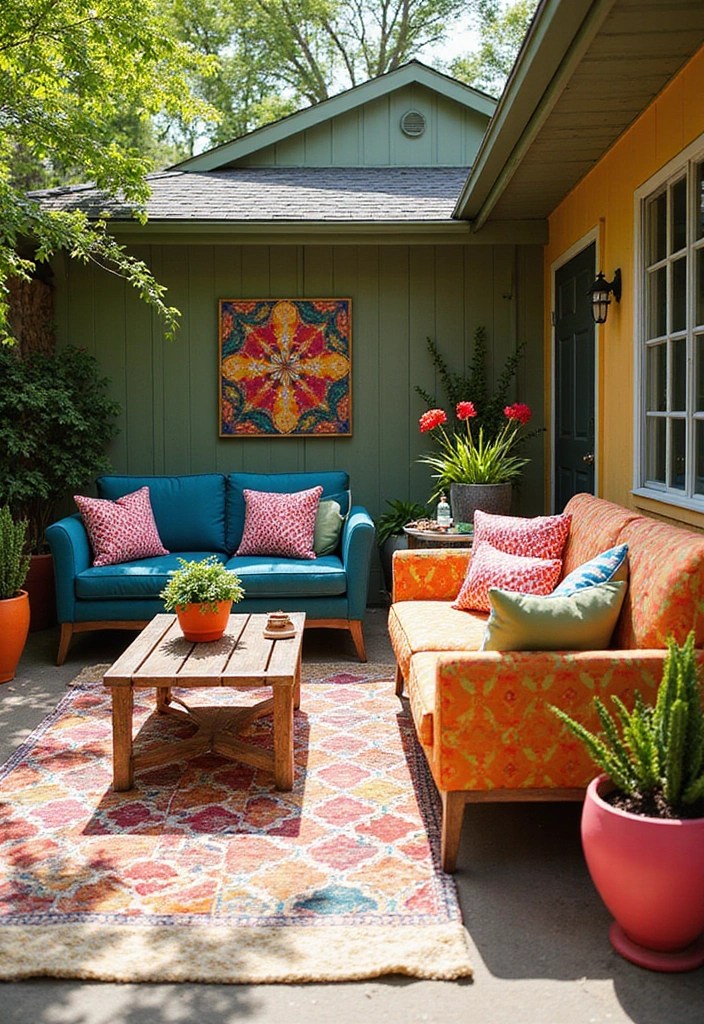 18 Backyard Transformations That'll Make You Say 'Why Did I Wait to Create a Cozy Outdoor Living Room?' - 4. Colorful Retreat